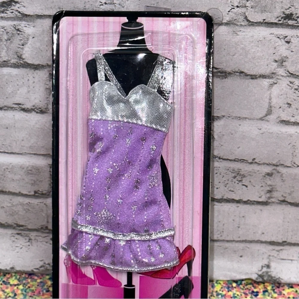 Barbie Doll Dress 2009 Fashion Fever Glam Party Dress Silver Purple Rare NEW NIB